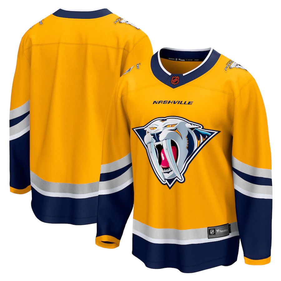 Men Nashville Predators Fanatics Branded Yellow Special Edition Breakaway Blank NHL Jersey